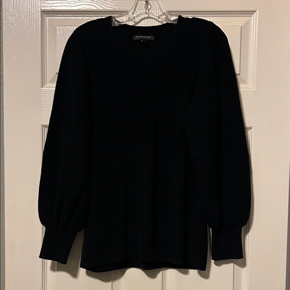 Banana Republic Sweaters - Banana Republic Black Knit bell sleeve sweater. 100 % cotton.